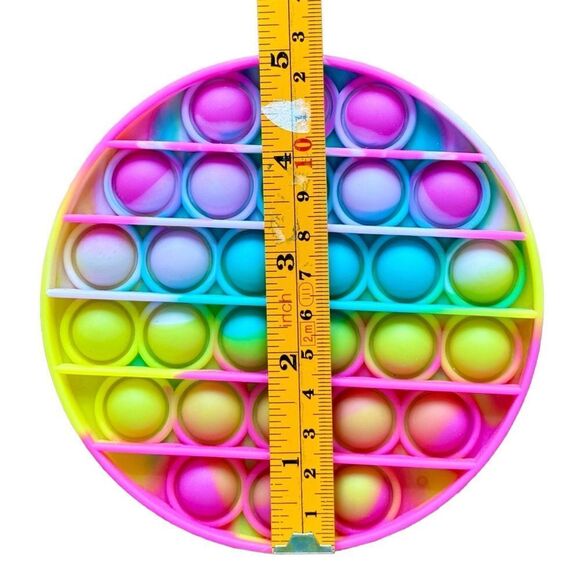 Pop It Bundle of 3 Sensory Colorful Cute Silicone Fidget Toys Owl Circle Square. - Picture 6 of 7